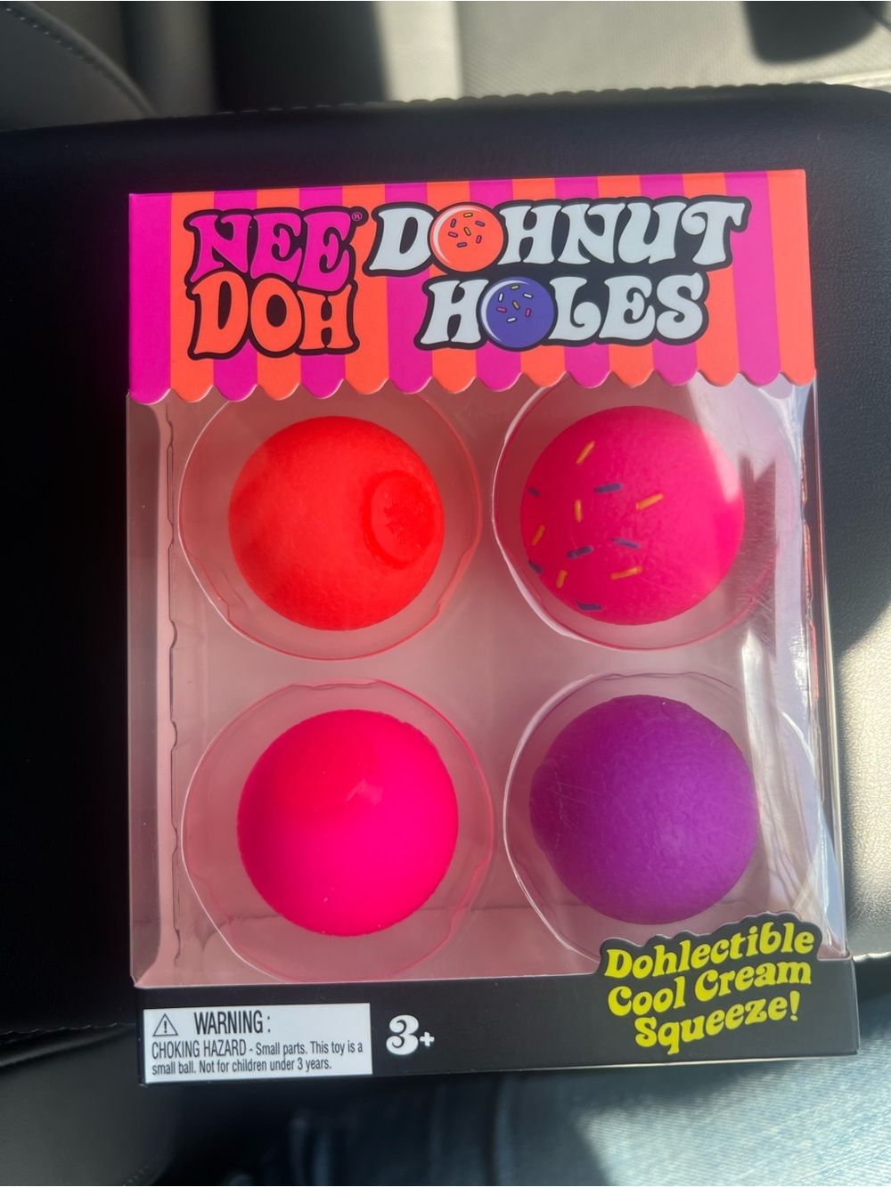 Donut Holes Kids Squeeze Toy - Pink/orange/Purple Set